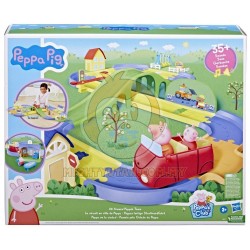 Peppa Pig All Around Peppa's Town Set with Adjustable Track Includes Vehicle and 1 Figure