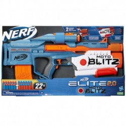 Nerf Elite 2.0 Motoblitz CS-10 Blaster, Motorized 10-Dart Blasting, Airblitz 6 Darts At Once, Clip, 22 Elite Darts