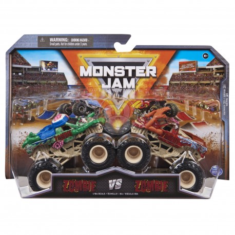 Monster Jam 1:64 2 Packs - Double Down Showdown Zombie Green vs Zombie Red