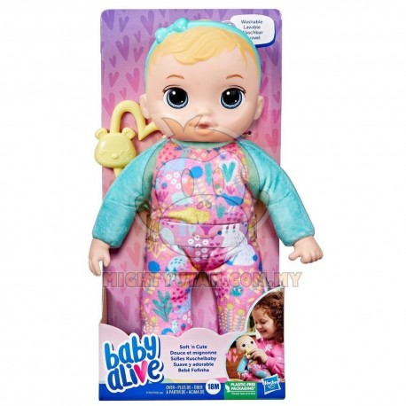 Baby Alive Soft 'n Cute Doll, Blonde Hair, Soft First Baby Doll Toy, Kids 18 Months and Up