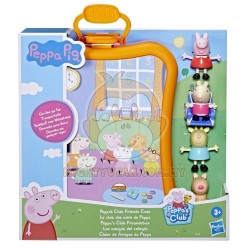 Peppa Pig Peppa's Club Friends Case Preschool Toy, Includes 4 Figures, Features Handle for On-the-Go Fun