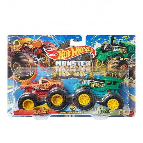 Hot Wheels Monster Trucks Demolition Doubles Spur of The Moment VS Loco Punk