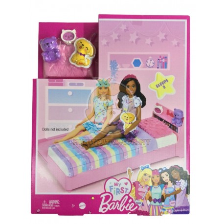 My First Barbie Bedtime Playset Dollhouse Furniture with Trundle Be...