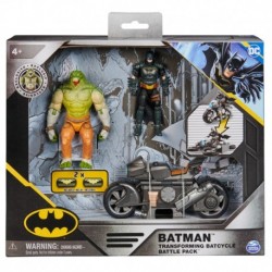 DC Comics Batman Transforming Batcycle Battle Pack with Exclusive 4-inch Killer Croc and Batman Action Figure Set