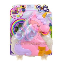 Polly Pocket 2-in-1 Rainbow Unicorn Compact with 2 Micro Dolls and 20+ Accessories