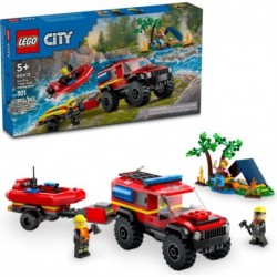 LEGO City 60412 4x4 Fire Engine with Rescue Boat