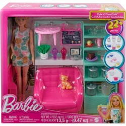 Barbie Cute n Cozy Cafe Doll And Playset, 21 Accessories With Color Change Teapot