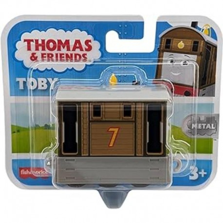 Thomas & Friends Fisher-Price Toby Metal Diecast, All Engines Go, Push-Along Toy Train