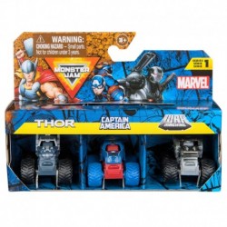 Monster Jam Mini Marvel Bundle - Thor, Captain America, War Machine
