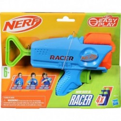 Nerf Elite Junior Racer Easy Play Dart Blaster with 4 Nerf Elite Darts, Nerf Blaster Outdoor Toys