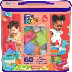 Mega Bloks First Builders Big Building Bag (Pink) - 60pcs