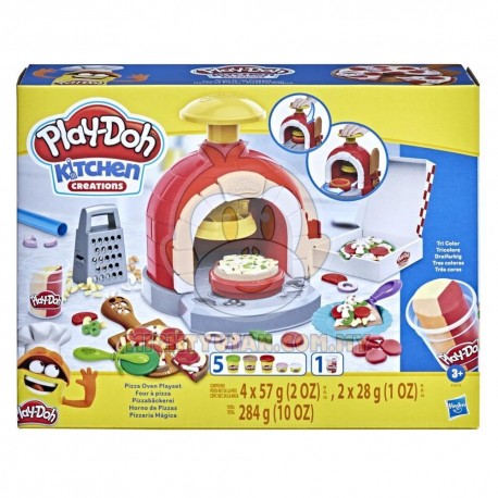 Play-Doh Kitchen Creations Pizza Oven Playset with 6 Cans of Modeling Compound and 8 Accessories