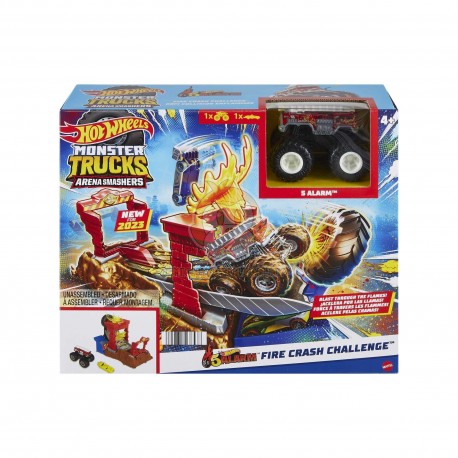 Hot Wheels Monster Trucks Arena Smashers 5-Alarm Fire Crash Challenge Playset